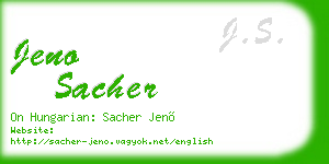 jeno sacher business card